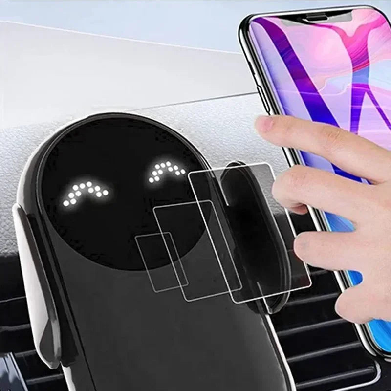 Automatic Clamping Infrared Induction Car Wireless Charger Stand with 30W Fast Charging for iPhone 11, 12, 13 Pro Max, Samsung Galaxy S20, S21 Plus