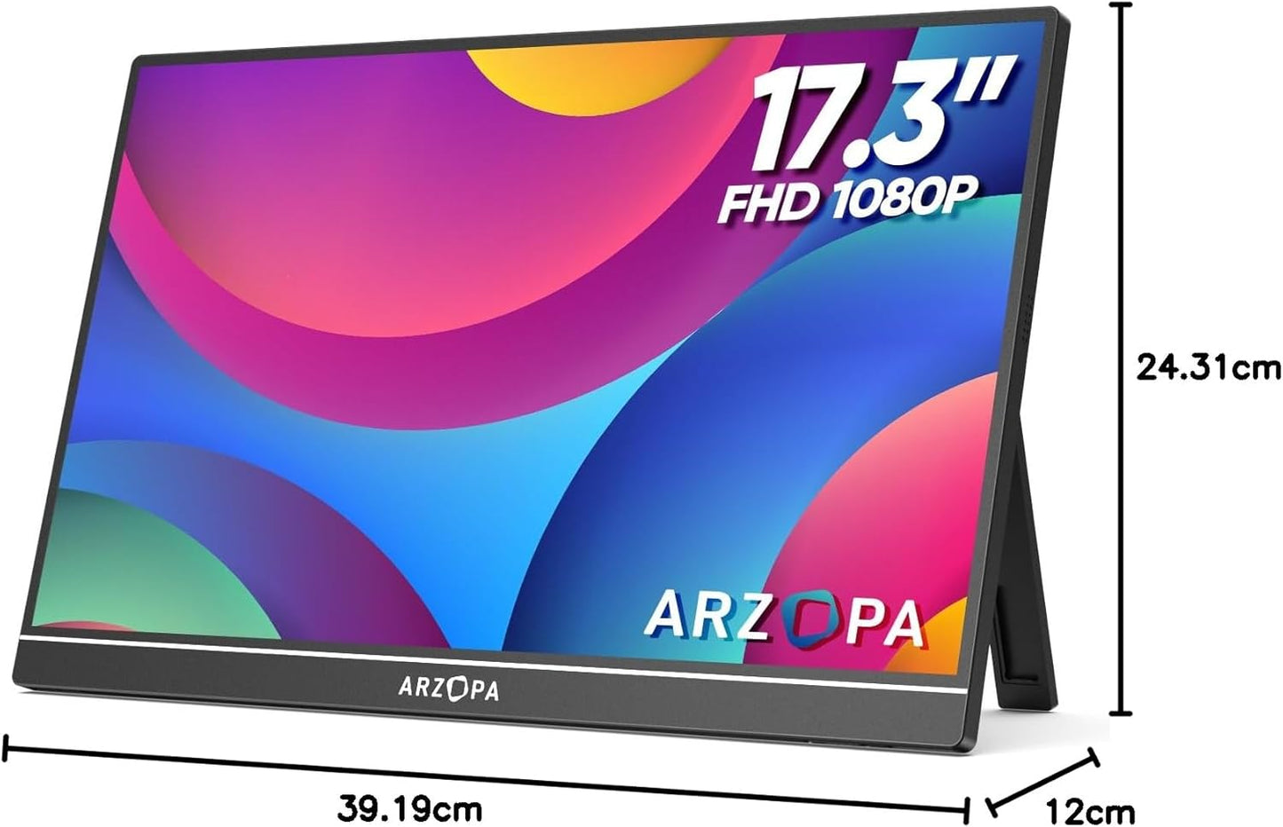 Experience Ultimate Portability with the 17.3" 1080P FHD IPS Monitor - Perfect for Gaming, Work, and Entertainment!