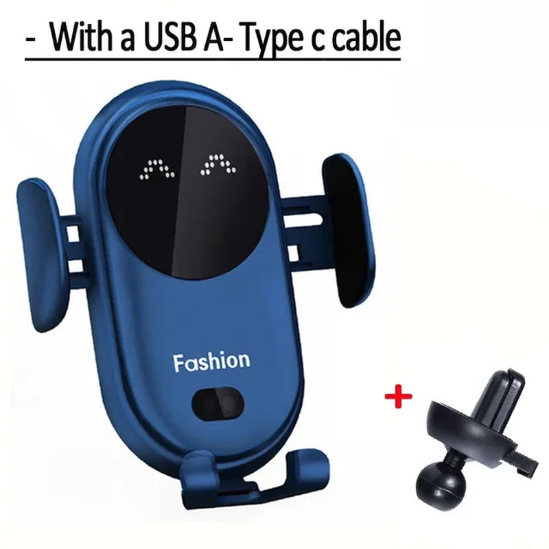 Automatic Clamping Infrared Induction Car Wireless Charger Stand with 30W Fast Charging for iPhone 11, 12, 13 Pro Max, Samsung Galaxy S20, S21 Plus