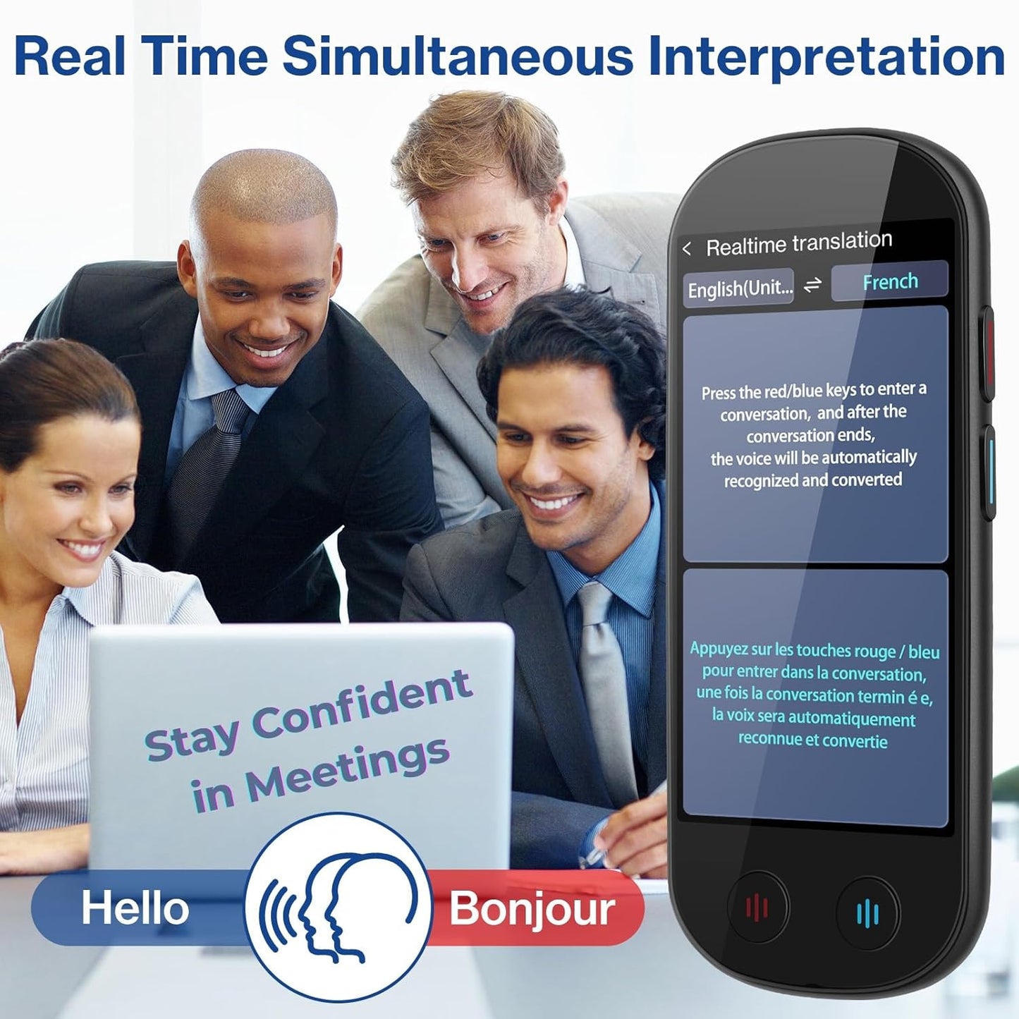 Translator Device, Language Translator Devices (No Wifi Needed) | Traducteur De Langue Instantané, Traducteur Vocal Instantané Sans Wifi, Offline AI Instant Translator for Travel, Study & Business
