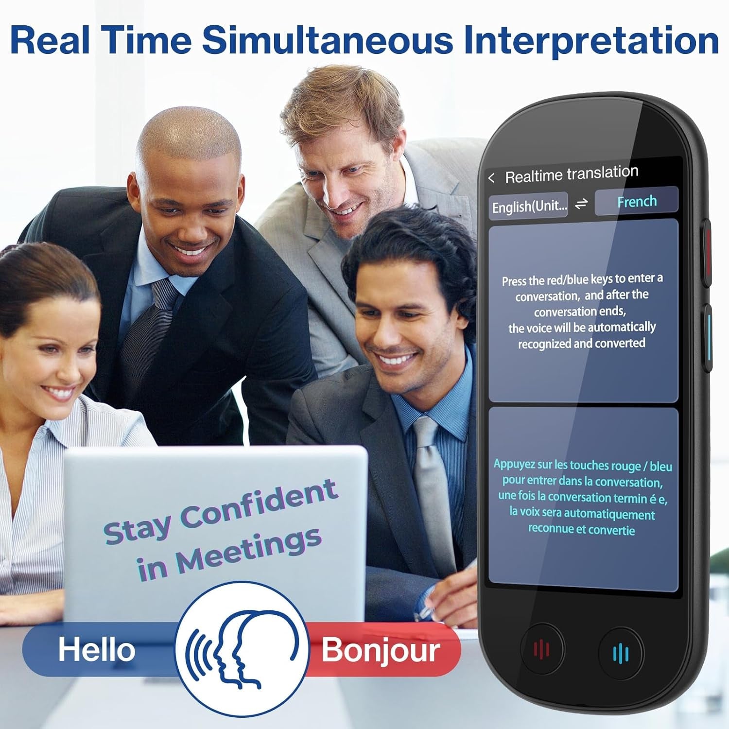 Translator Device, Language Translator Devices (No Wifi Needed) | Traducteur De Langue Instantané, Traducteur Vocal Instantané Sans Wifi, Offline AI Instant Translator for Travel, Study & Business