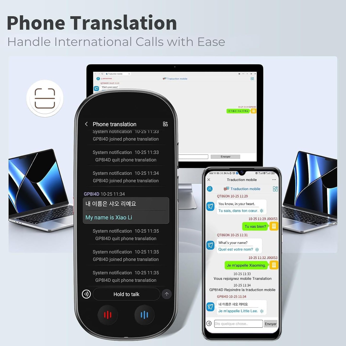 Translator Device, Language Translator Devices (No Wifi Needed) | Traducteur De Langue Instantané, Traducteur Vocal Instantané Sans Wifi, Offline AI Instant Translator for Travel, Study & Business