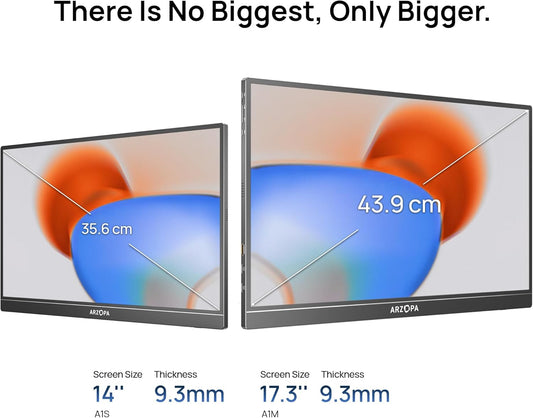 Experience Ultimate Portability with the 17.3" 1080P FHD IPS Monitor - Perfect for Gaming, Work, and Entertainment!