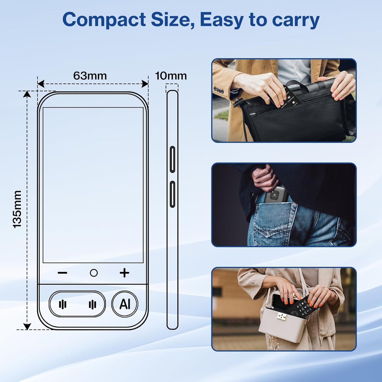 AI Language Translator Device No Wifi Needed, Instant Two Way Vioce Translator, AI Assistant Device for Business Learning Travel