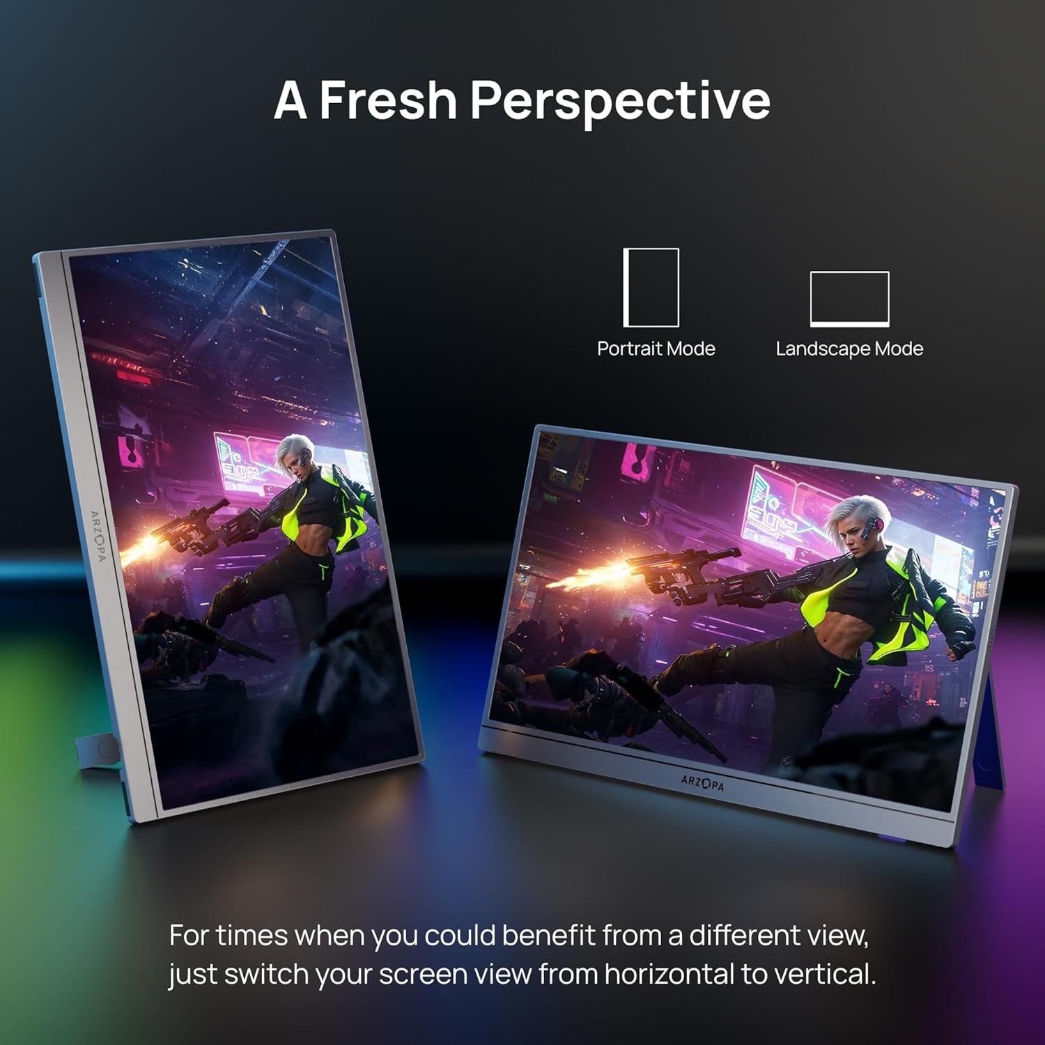 16.1-Inch 180Hz 2.5K Portable Gaming Monitor, 2560x1440 QHD with 107% sRGB, HDR, Ultra Slim Design, Eye Care Technology, External Second Screen for Laptop, PC, PS5, Mac, and Xbox - Model Z3FC