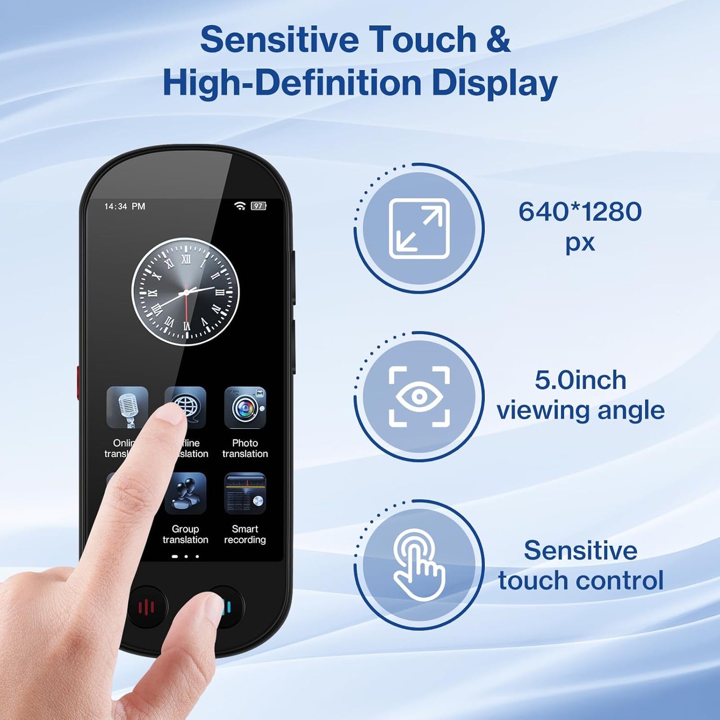 Translator Device, Language Translator Devices (No Wifi Needed) | Traducteur De Langue Instantané, Traducteur Vocal Instantané Sans Wifi, Offline AI Instant Translator for Travel, Study & Business