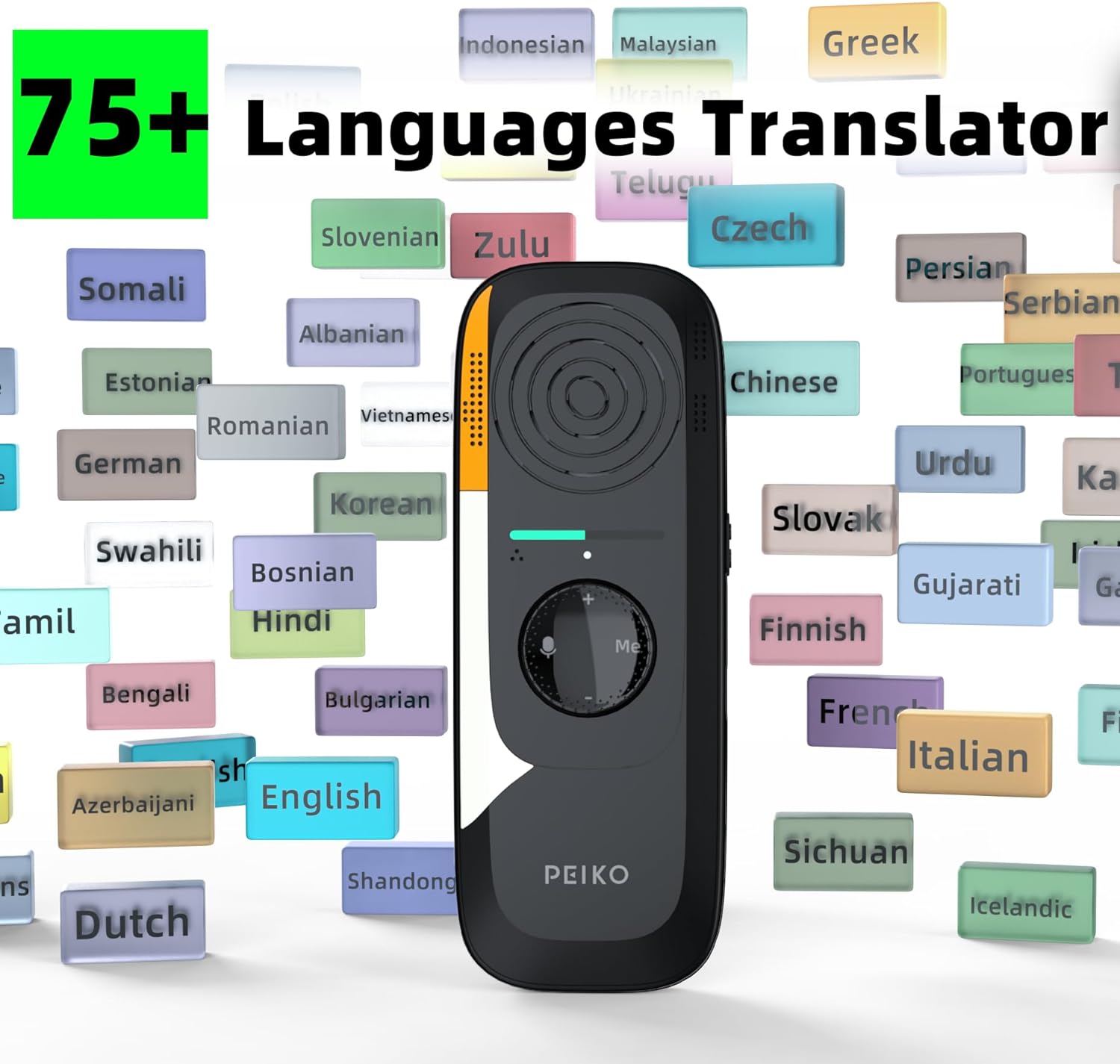 Language Translator Device,Two-Way Real-Time AI Voice Instant Translator,Mini Tech Gadgets,Support 75 Languages and 136 Accent Offline Translation,Learning Travel and Business Communications