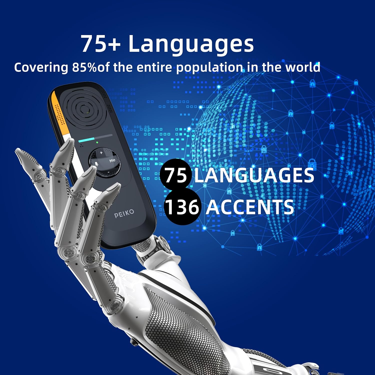 Language Translator Device,Two-Way Real-Time AI Voice Instant Translator,Mini Tech Gadgets,Support 75 Languages and 136 Accent Offline Translation,Learning Travel and Business Communications