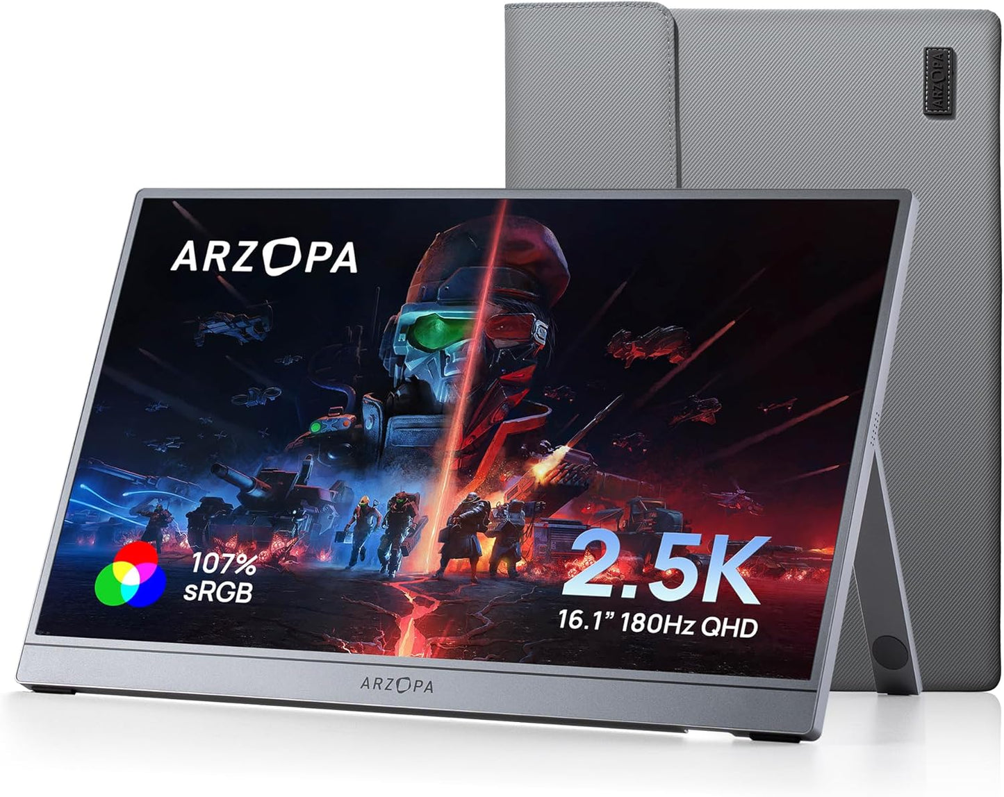 16.1-Inch 180Hz 2.5K Portable Gaming Monitor, 2560x1440 QHD with 107% sRGB, HDR, Ultra Slim Design, Eye Care Technology, External Second Screen for Laptop, PC, PS5, Mac, and Xbox - Model Z3FC