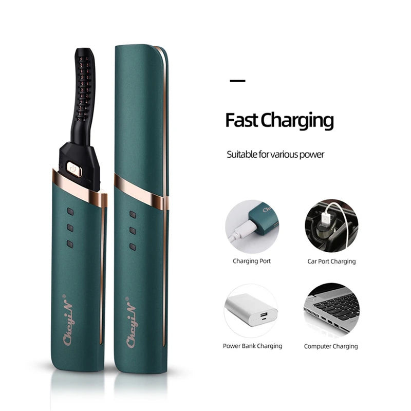 Electric Heated Eyelash Curler USB Charge Makeup Curling Kit Long Lasting Natural Ironing Eye Lash Curler Beauty Tools