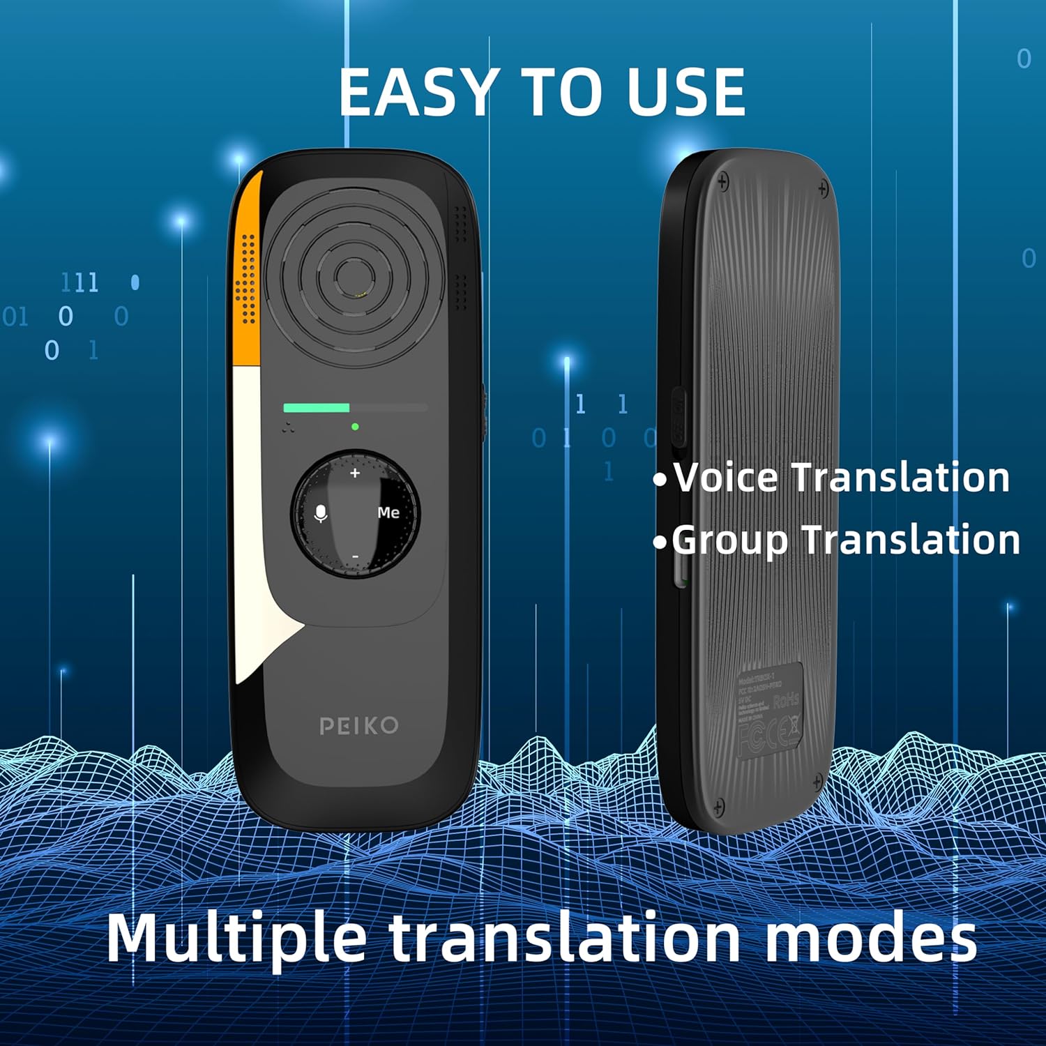 Language Translator Device,Two-Way Real-Time AI Voice Instant Translator,Mini Tech Gadgets,Support 75 Languages and 136 Accent Offline Translation,Learning Travel and Business Communications