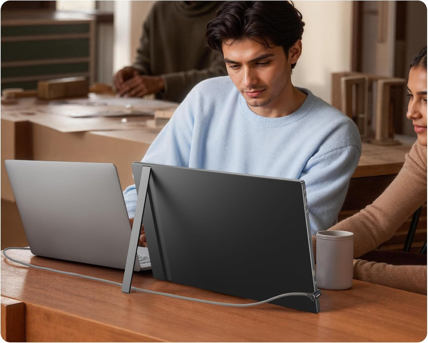 Experience Ultimate Portability with the 17.3" 1080P FHD IPS Monitor - Perfect for Gaming, Work, and Entertainment!